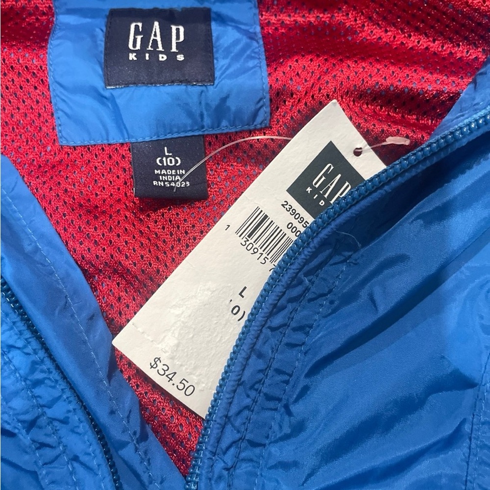 GAP NWT pullover hooded windbreaker kids large - Picture 3 of 3